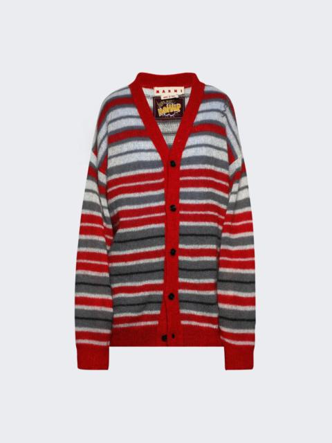Marni Cardigan Red And Grey
