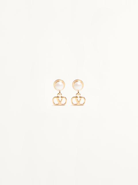 Valentino VLOGO SIGNATURE METAL AND PEARL EARRINGS