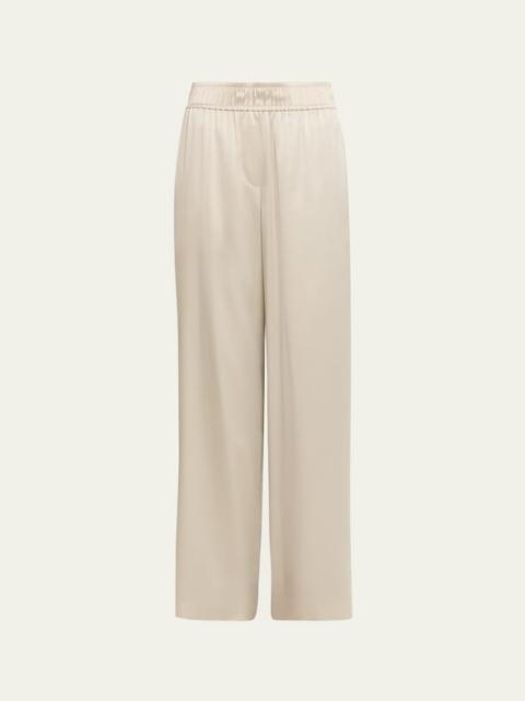 Brunello Cucinelli Stretch Silk Satin Track Trousers