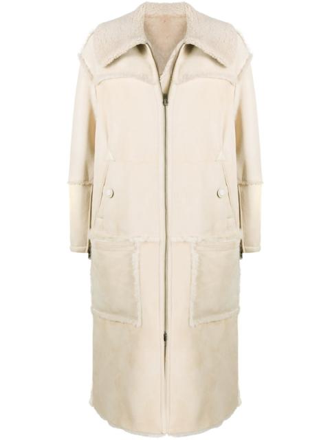 CLOSED leather shearling coat