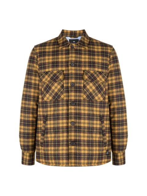 buttoned checked jacket