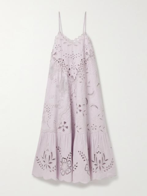 Sea Iyla Broderie Anglaise Cotton Midi Dress