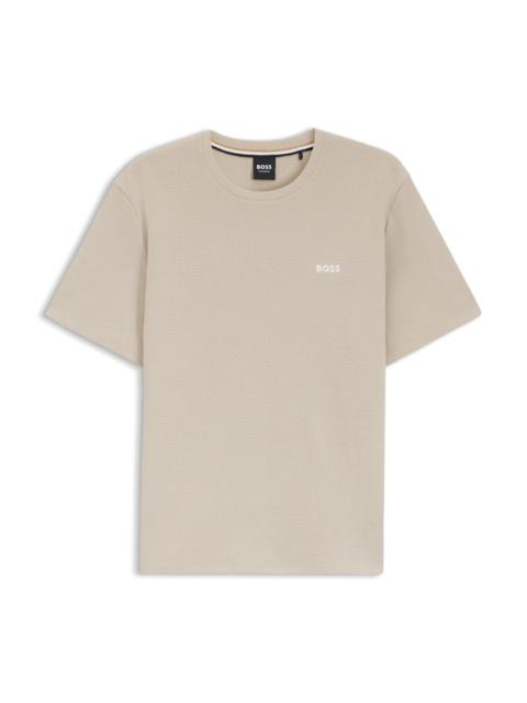 BOSS COTTON-BLEND PAJAMA T-SHIRT WITH EMBROIDERED LOGO