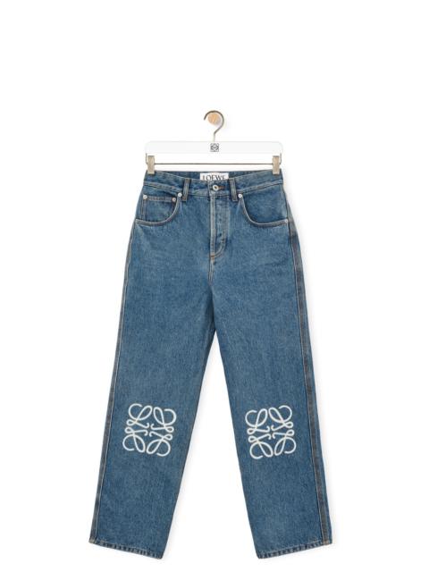 Anagram cropped jeans in denim