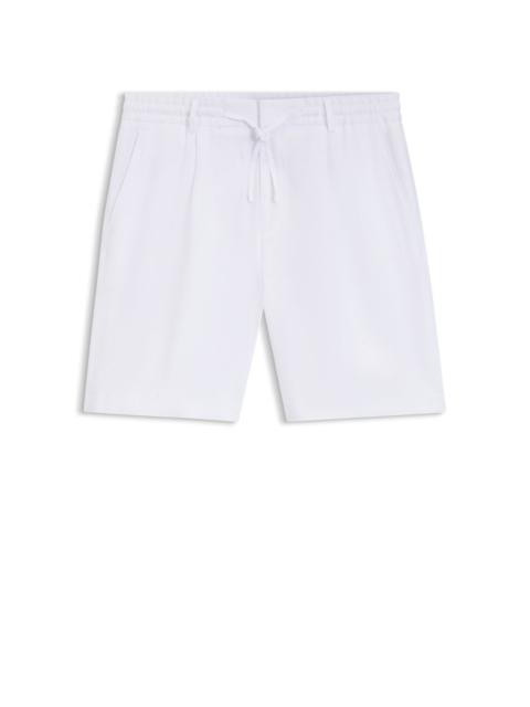 BOSS TAPERED-FIT SHORTS IN LINEN