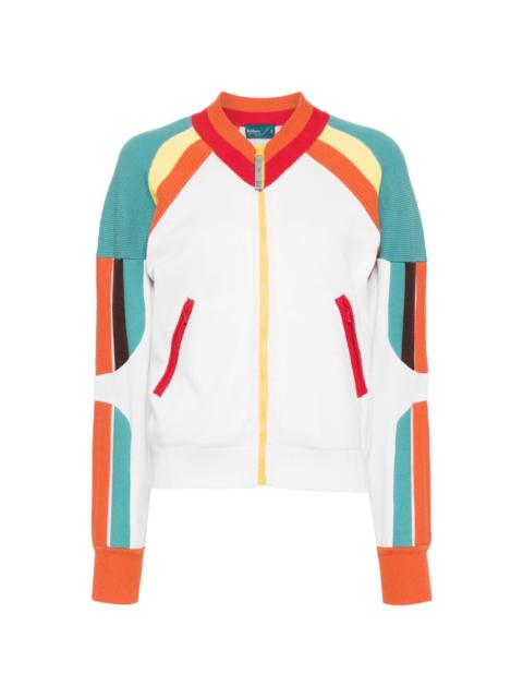 colour-block zip-up jacket