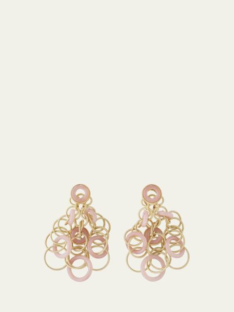 Buccellati Hawaii 18K Yellow Gold Pink Opal Earrings, 5cm