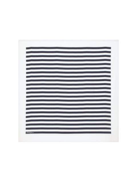 Dolce & Gabbana logo-print striped silk scarf