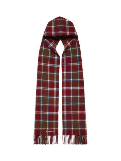 BALENCIAGA Men's Hooded Scarf in Burgundy