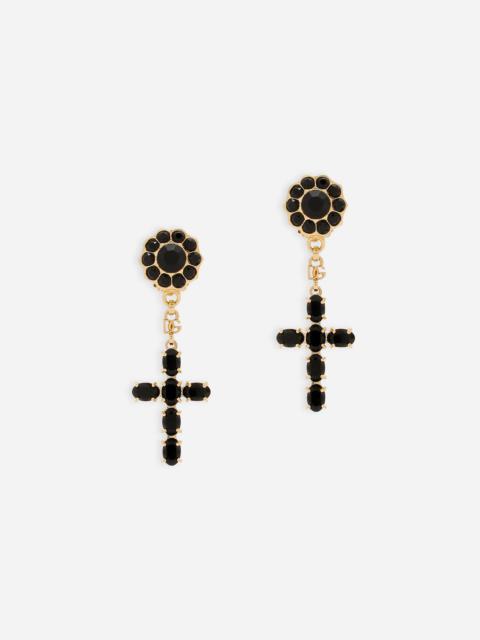 Drop earrings with crosses