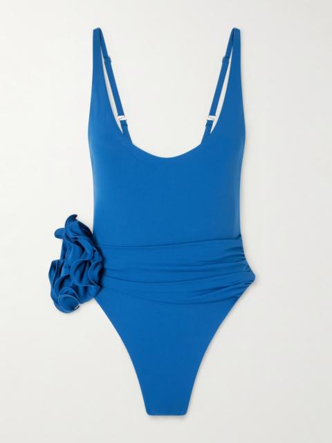 MAGDA BUTRYM Embellished Gathered Swimsuit