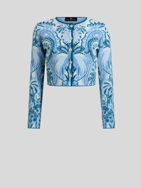 Etro JACQUARD CROPPED CARDIGAN WITH LEAFY PAISLEY MOTIF
