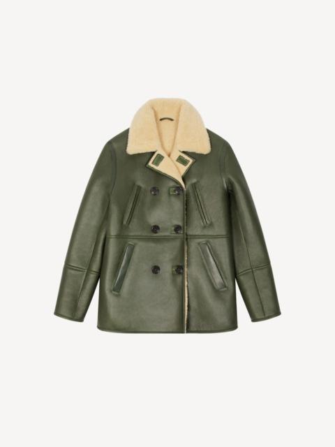 KENZO Leather pea coat