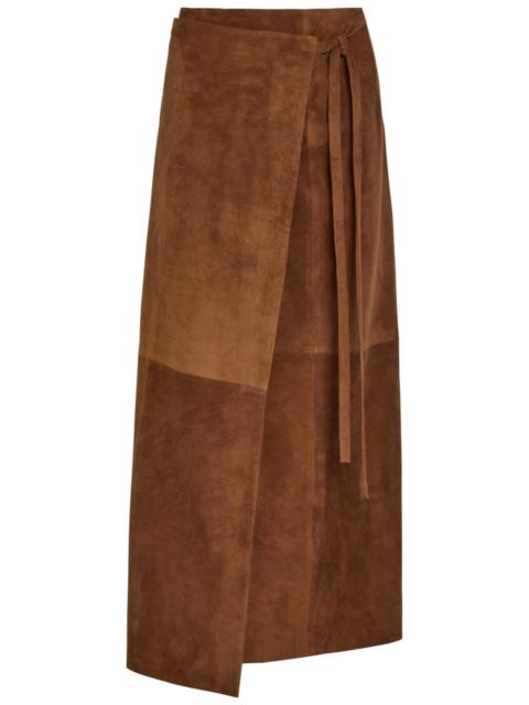 NOUR HAMMOUR Nour Hammour Suede Wrap Midi Skirt