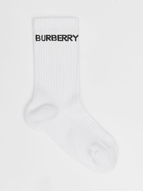Burberry Logo Intarsia Technical Stretch Cotton Socks