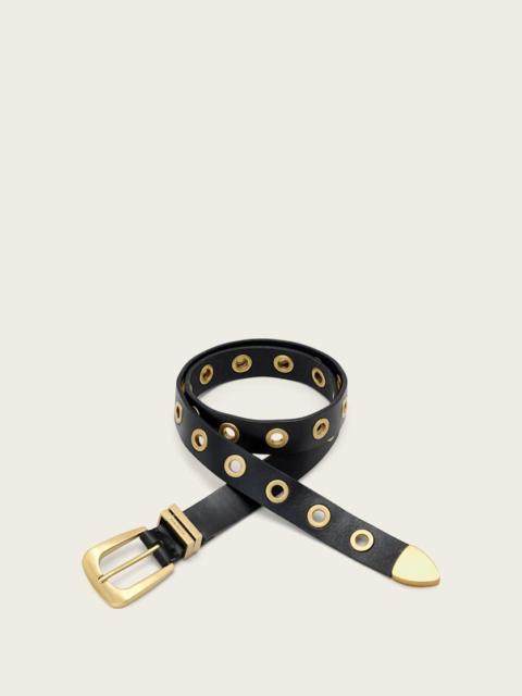 ALLSAINTS JULIA LEATHER EYELET BELT