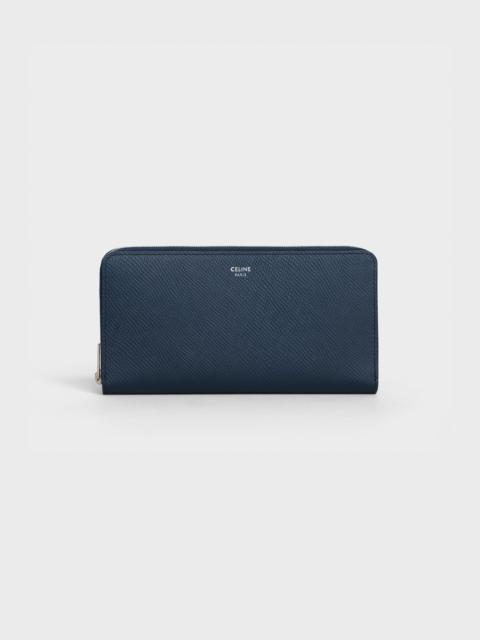 CELINE Large zipped wallet in Grained calfskin