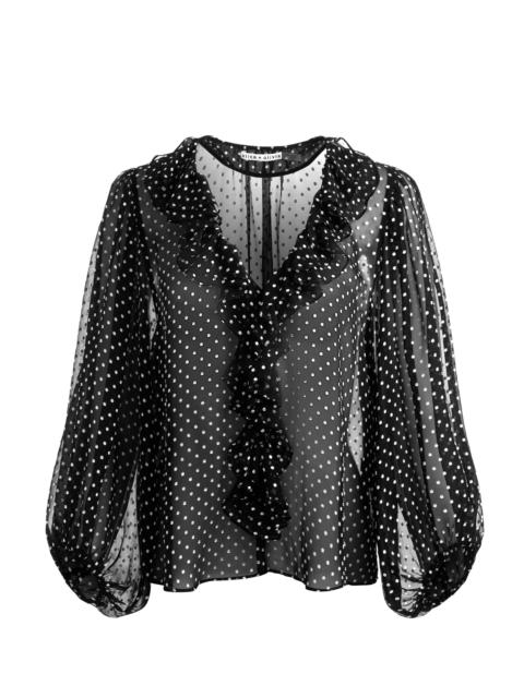 Alice + Olivia BETSIE RUFFLED BLOUSE