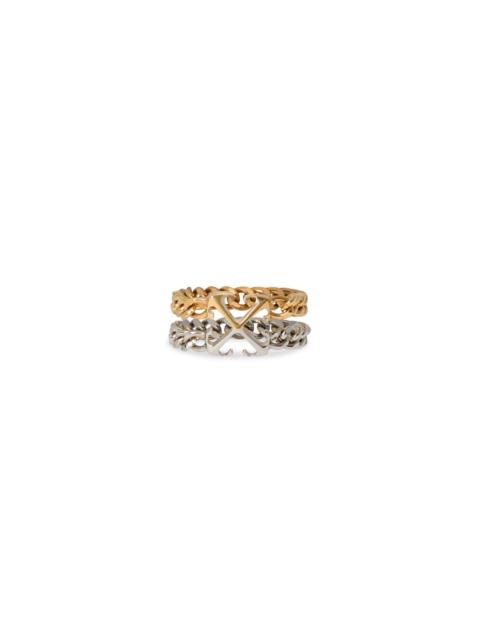 Off-White Bicolor Arrow Chain Ring
