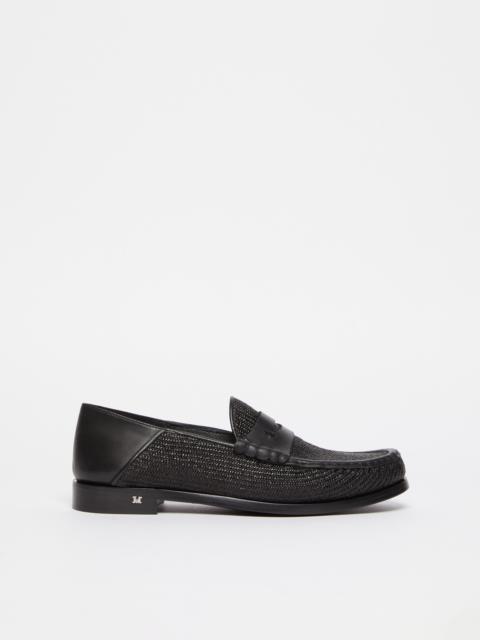 Max Mara STRAWLOAFER Raffia-effect loafers