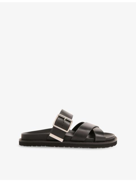 WHISTLES Celestine Buckle-Detail Leather Slider