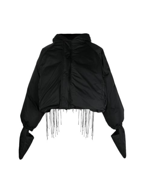 Yohji Yamamoto embroidered mitten-cuff jacket