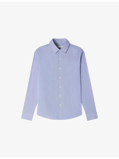 Sandro Striped Long-Sleeved Cotton-Blend Shirt