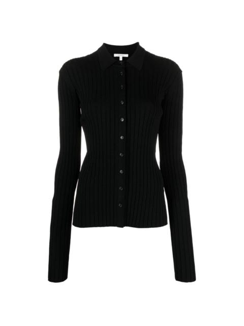 straight-point collar pleated top