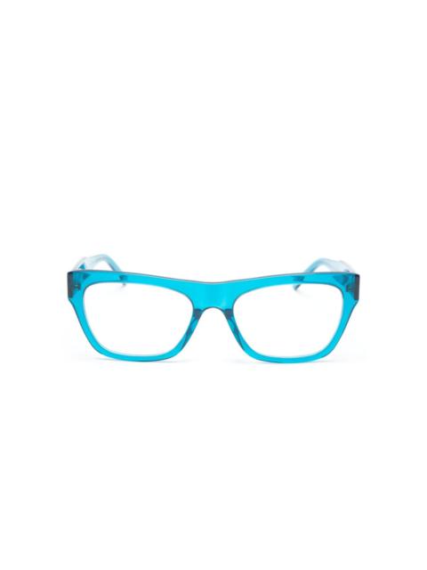 logo-debossed rectangle-frame glasses