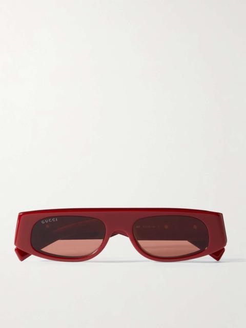GUCCI Rectangular-frame acetate sunglasses