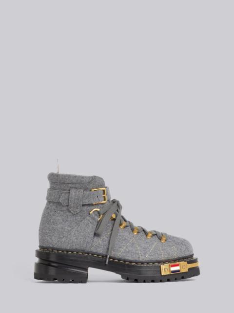 Thom Browne Medium Grey Lightweight Engineered Boiled Wool Waterproof Hiking Boot