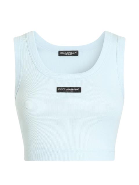 Dolce & Gabbana cotton cropped tank top with logo