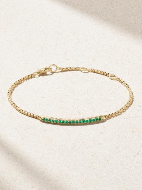 DAVID YURMAN Petite Pavé 18-karat Gold Emerald Bracelet