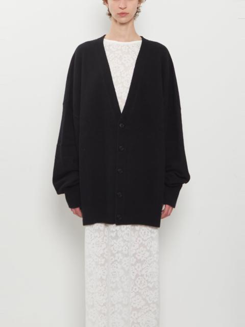 extreme cashmere n°517 Simo Cashmere V-Neck Cardigan — Raven