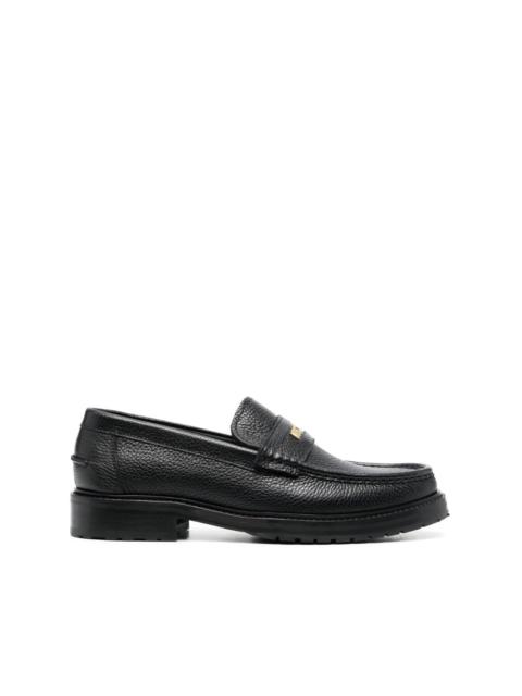 Moschino logo-plaque leather loafers