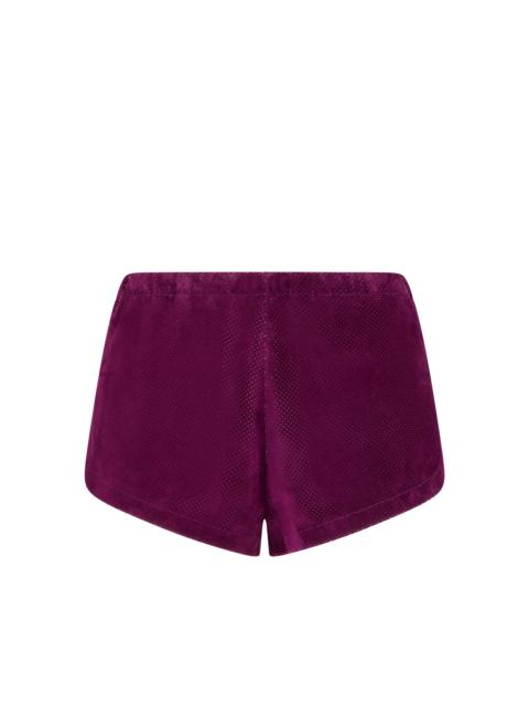 TOM FORD PERFORATED SUEDE MINI SHORTS