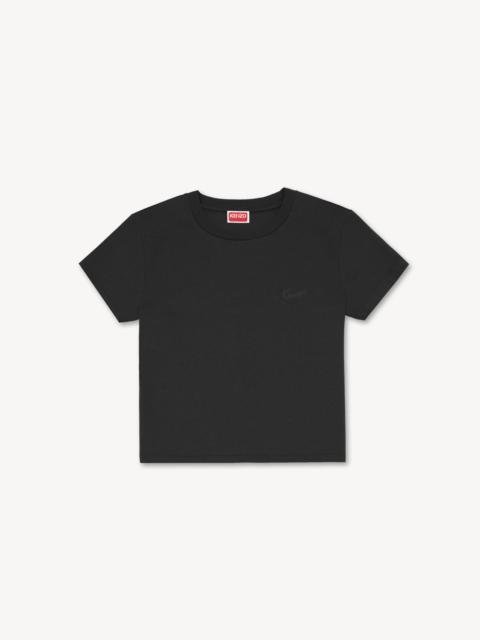 KENZO 'KENZO Signature' embroidered light T-shirt in linen cotton