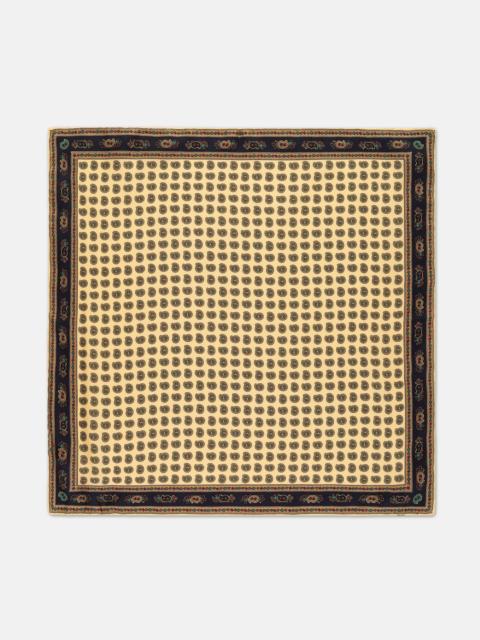 J. PRESS MADE-IN-USA LIGHT YELLOW PINE SILK POCKET SQUARE