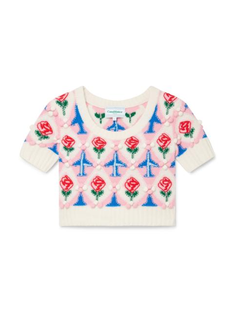 CASABLANCA Cropped Argyle Jumper