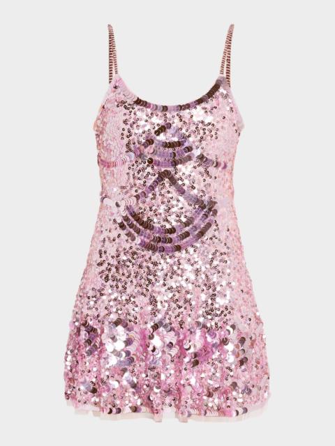 LoveShackFancy Liria Sequined Mini Dress