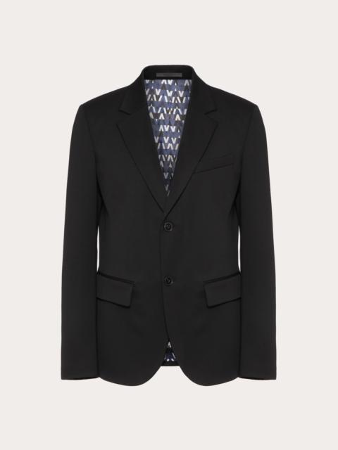 Valentino SINGLE-BREASTED JACKET WITH OPTICAL VALENTINO PRINT LINING