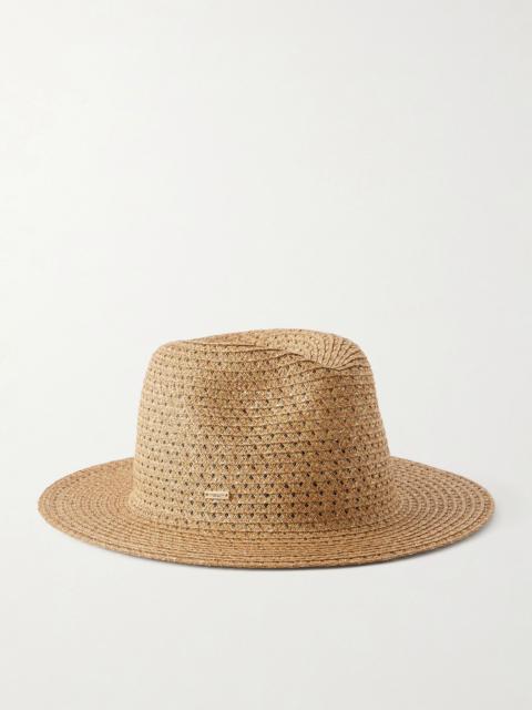 EUGENIA KIM Lillian embellished raffia-effect hat Camel