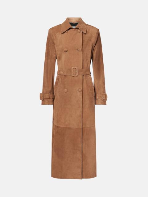 NOUR HAMMOUR Tate suede trench coat