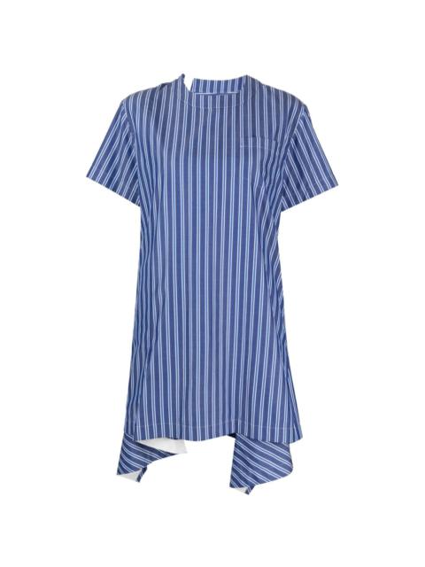 striped short-sleeve cotton minidress