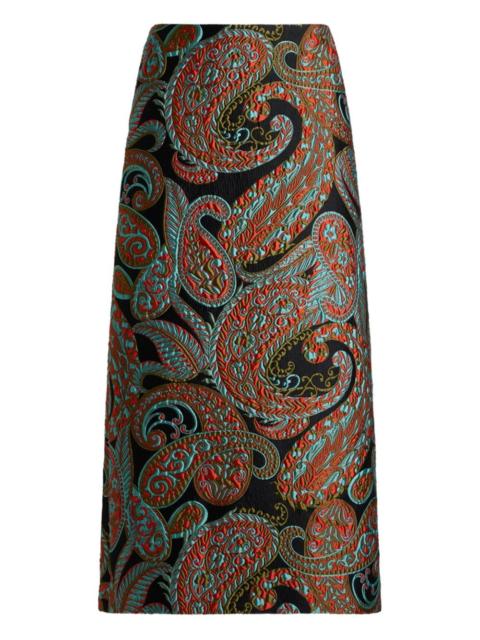 Etro paisley jacquard skirt