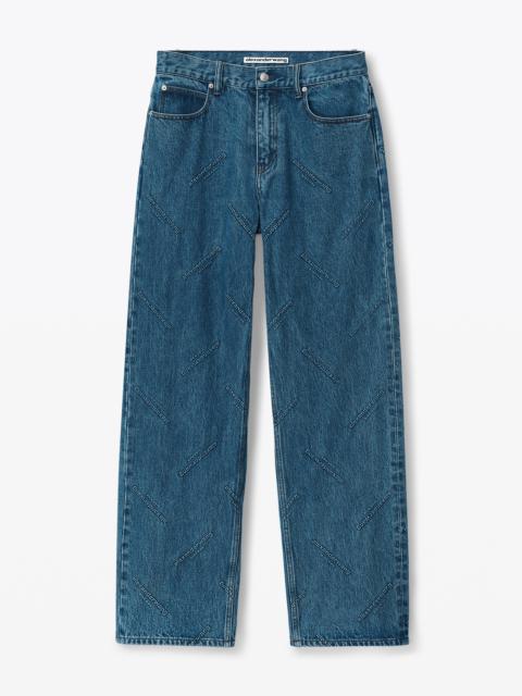 Alexander Wang super EZ low rise embossed logo jean