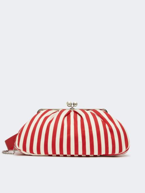 WEEKEND Max Mara Large striped cotton Pasticcino bag - RED
