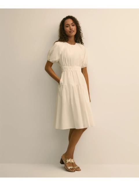 Brooks Brothers Cotton Voile Smocked-Waist Dress