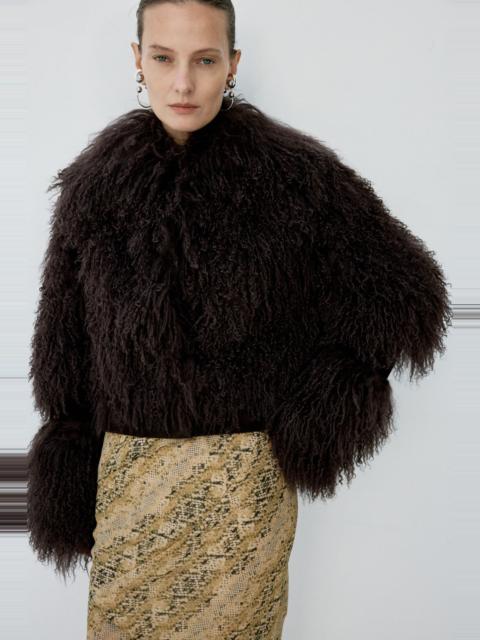 De La Vali VESPERA JACKET IN CHOCOLATE BROWN MONGOLIAN FUR