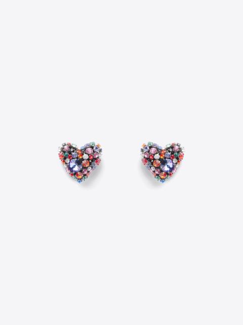 AREA CRYSTAL CLUSTER HEART EARRINGS